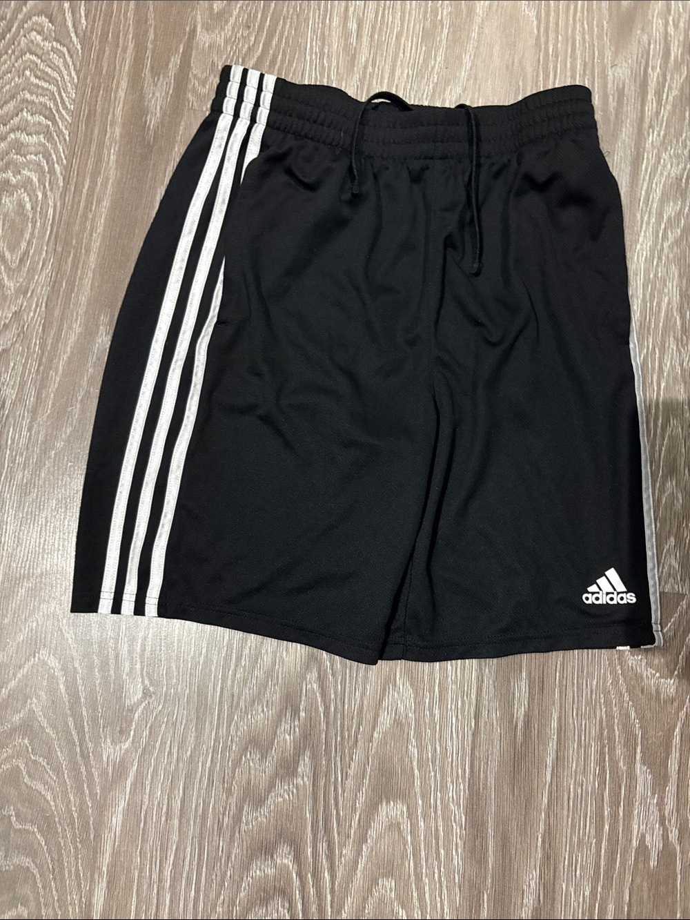 adidas Black Athletic Shorts with White 3-Stripes